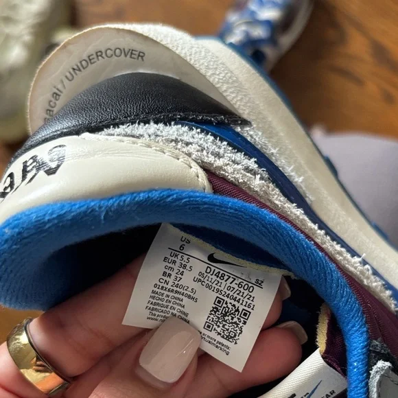 Nike Blue, Burgundy and Black Retro Runner Sneaker - Picture 3 of 3